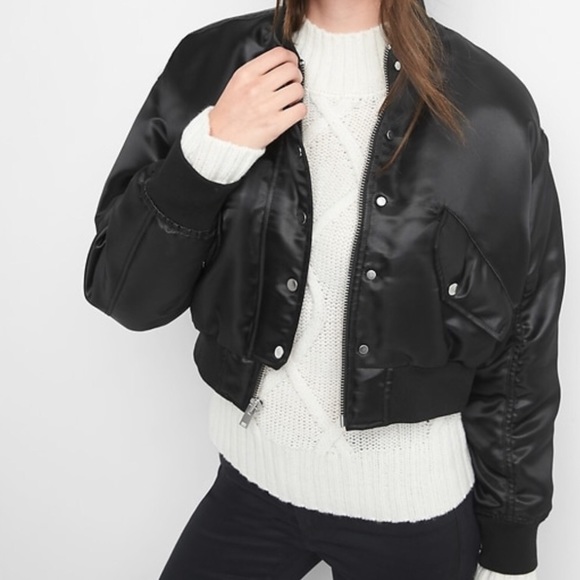 black bomber jacket gap